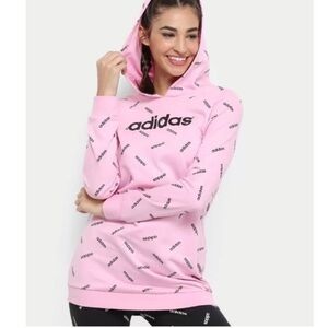 ADiDAS Graphic Logo Print Hoodie Tunic Sweatshirt